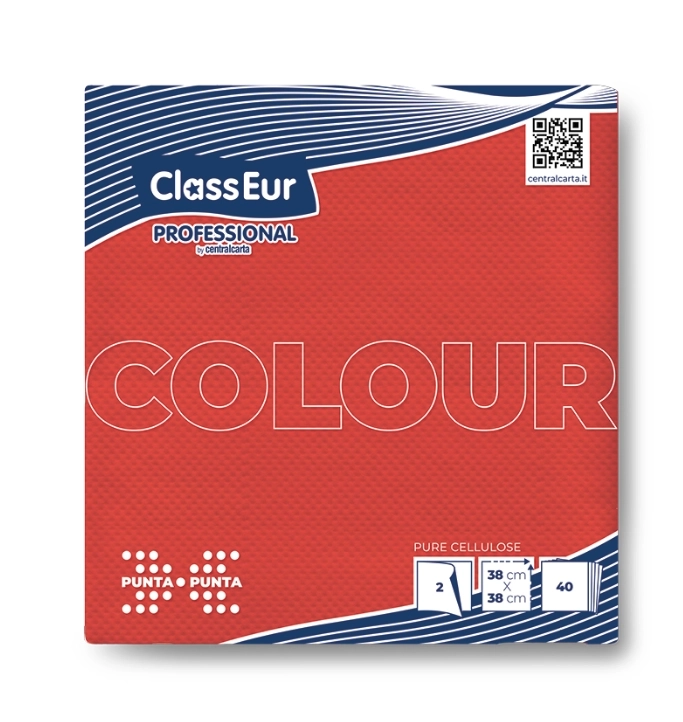 Salveta ClassEur - crvena, 38×38, 2-slojne, 40 kom