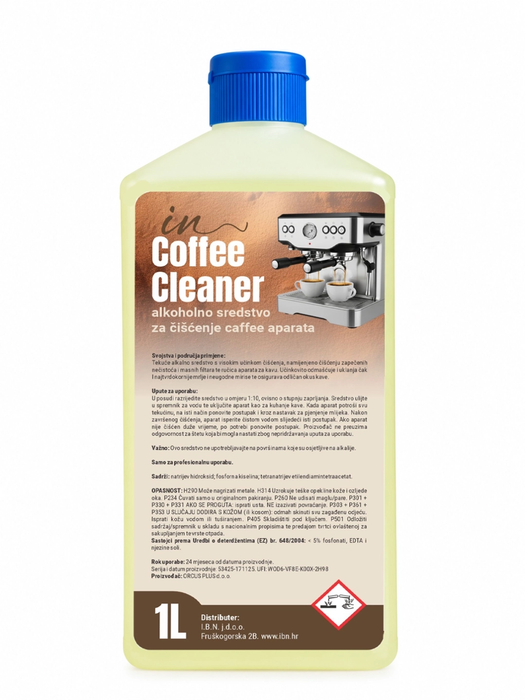 IN Coffee Cleaner - sredstvo za čišćenje caffe aparata 1000m